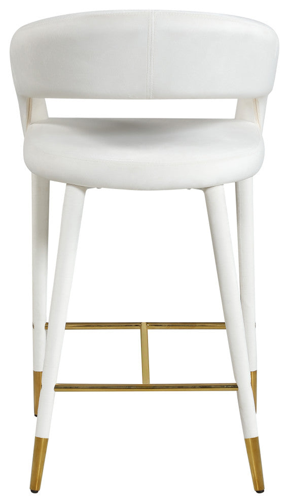 Destiny Counter Stool, Cream, Velvet