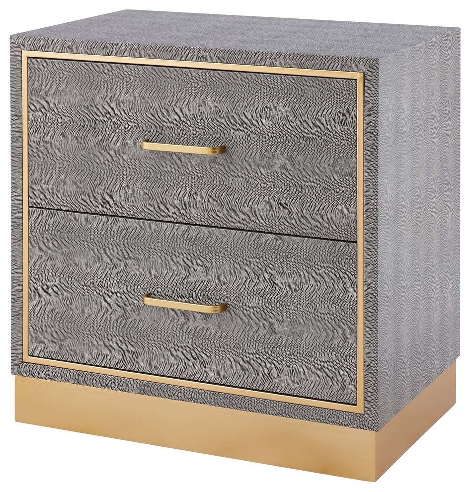 Edinburgh 2-Drawer Faux Shagreen End Table