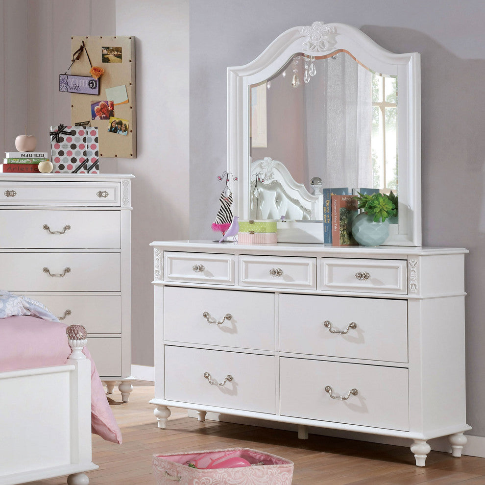 Wooden Dresser Chest with 7 Drawers, White