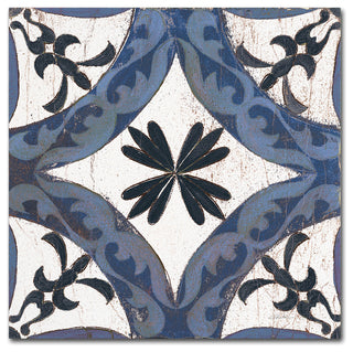 Silvia Vassileva 'Downtown I Indigo and Cream' Canvas Art, 35"x35"