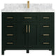 Cambridge 42 Single Sink Bath Vanity in Dark Forest Green 2" Carrara Marble