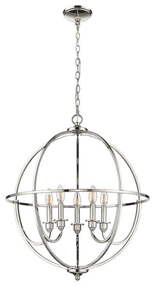 5 Light 24 in. Polished Nickel Chandelier