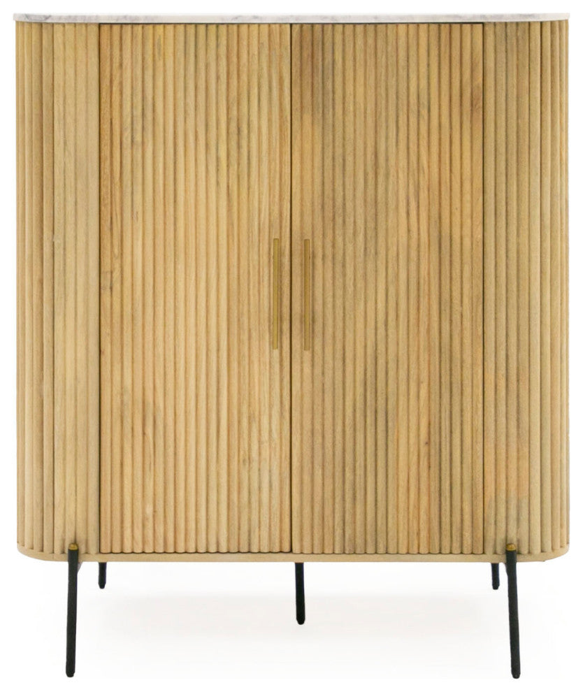 Modrest Cambridge White Marble and Mango Tall Buffet