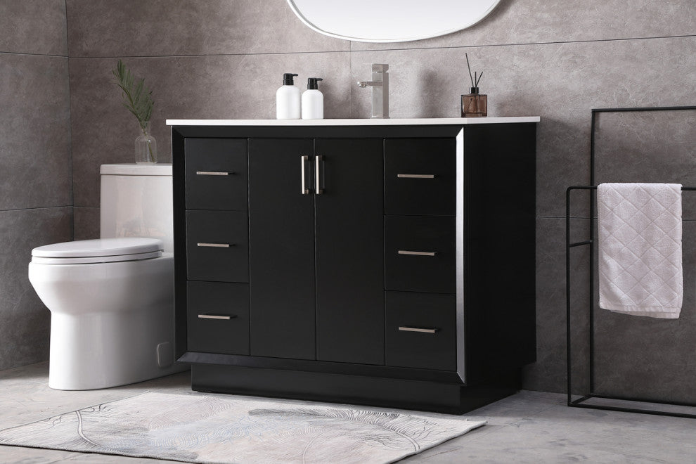 42" SIngle Bathroom Vanity, Black