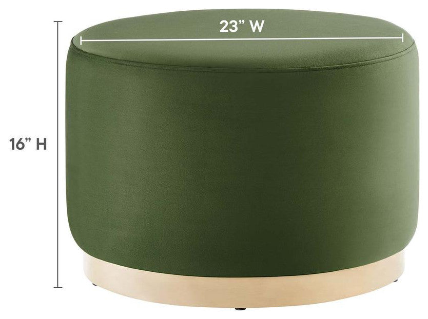 Tilden Large 23 Round Performance Velvet Upholstered Ottoman