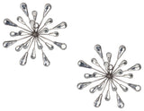 7" DIA Starburst Wall Art, Set of 2, Silver