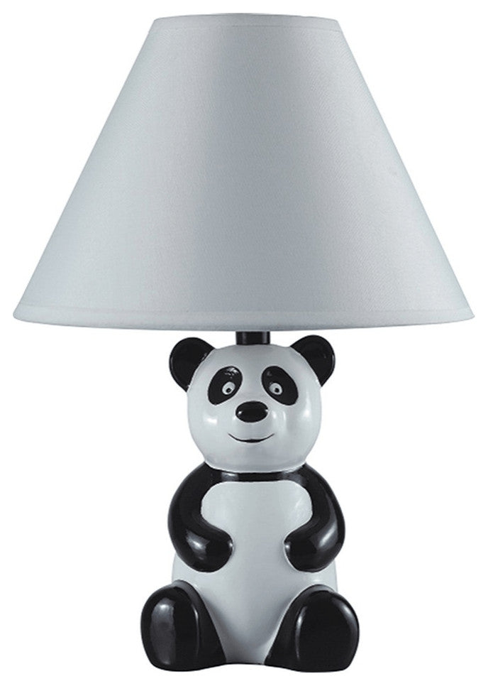 14ï¿½ Panda Ceramic Table Lamp With White Shade