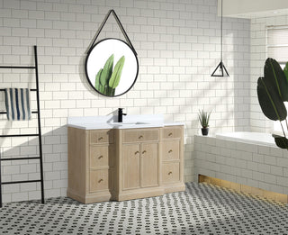 Redondo Bathroom Vanity, Ash Oak, 55", Single Sink, Freestanding