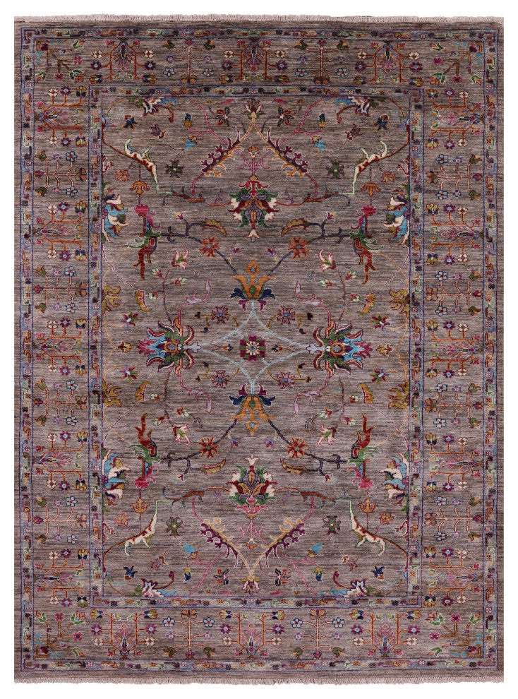 Handmade Persian Tabriz Rug 5' 8" X 7' 8" Q9867