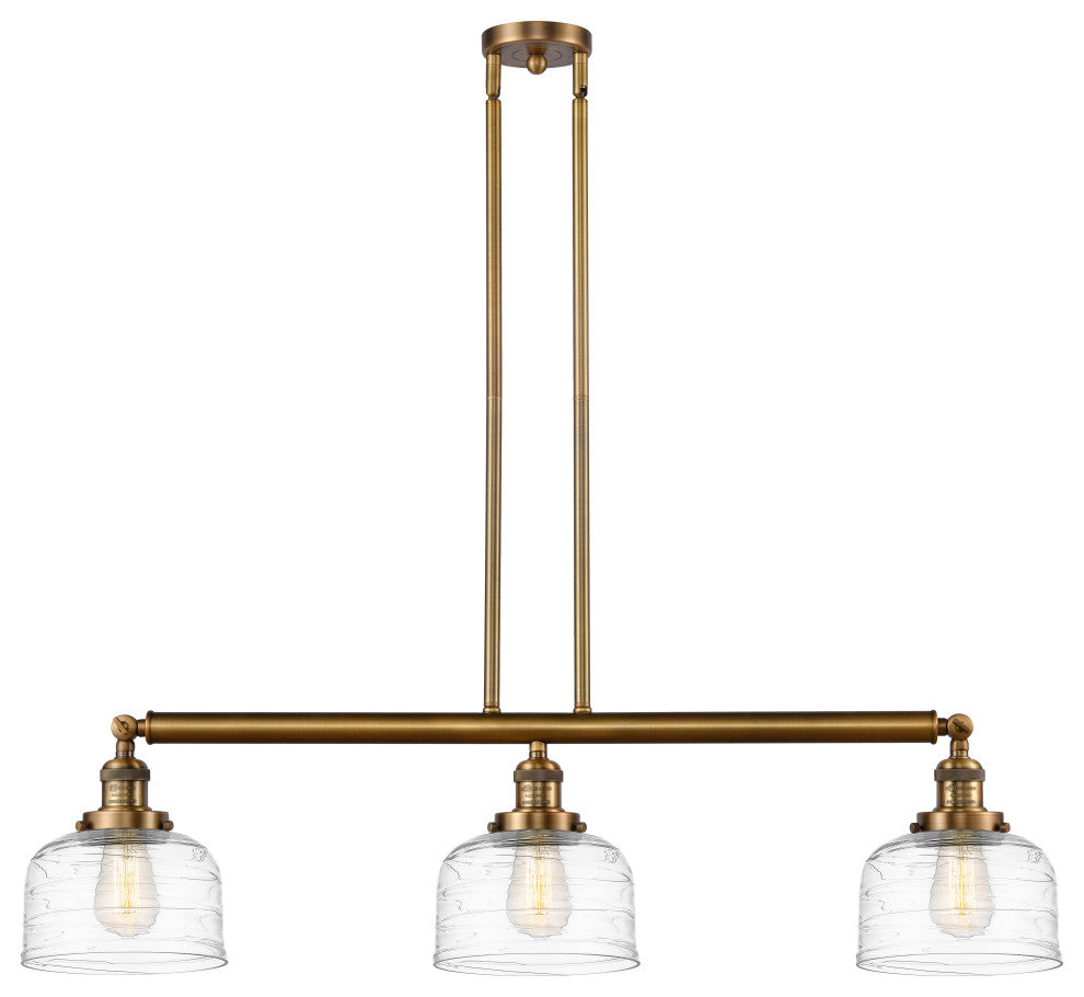 INNOVATIONS 213-BB-G713 3-Light Island Light Brushed Brass