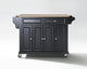 Crosley Furniture Natural Wood Top Kitchen Cart in Black/Natural