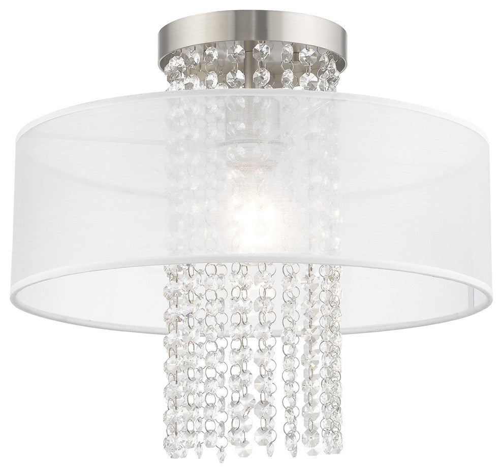 Livex Lighting Brushed Nickel 1-Light Ceiling Mount