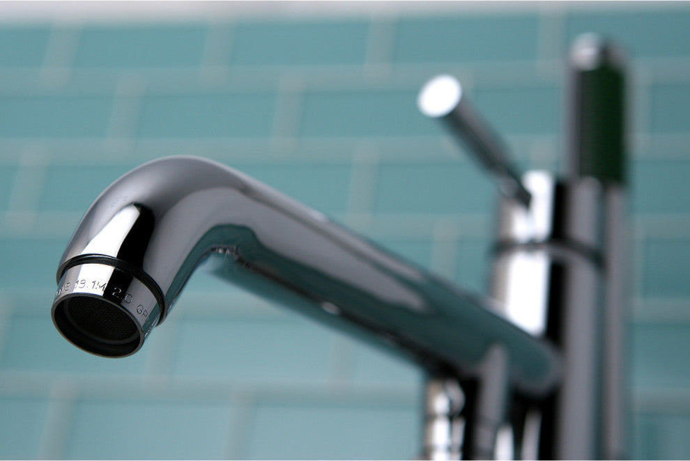 Kingston Brass Freestanding Tub Faucet With Hand Shower, Polished Chrome