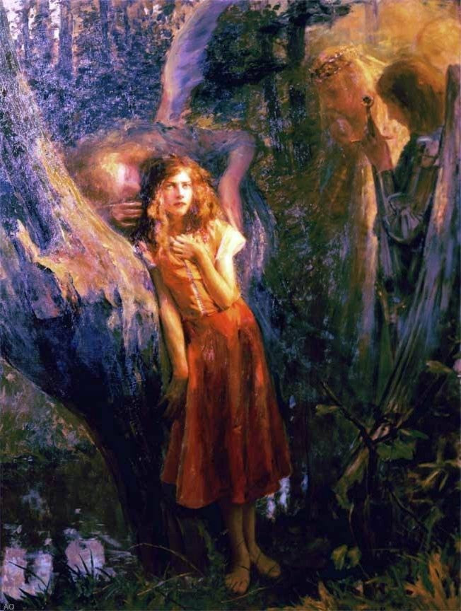 Gaston Bussiere Joan of Arc, Gallery Wrapped Canvas Print, 21"x28"
