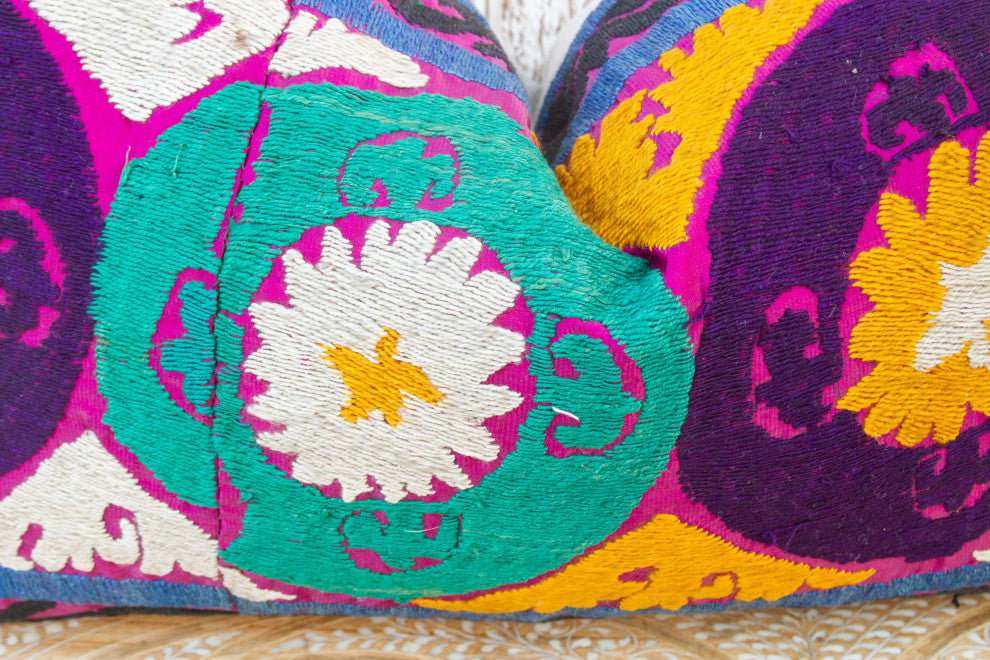 Kaderli Nurata Suzani Lumbar Pillow