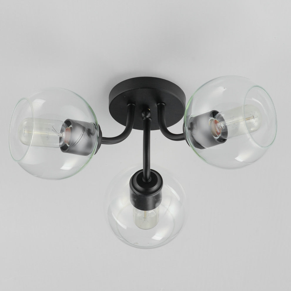 Maxim 21634 Knox 3 Light 18"W Semi-Flush Ceiling Fixture - Black