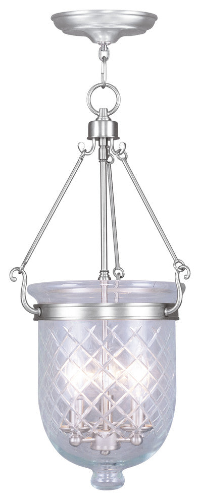 Livex 5074-91 Chain Lantern, Brushed Nickel
