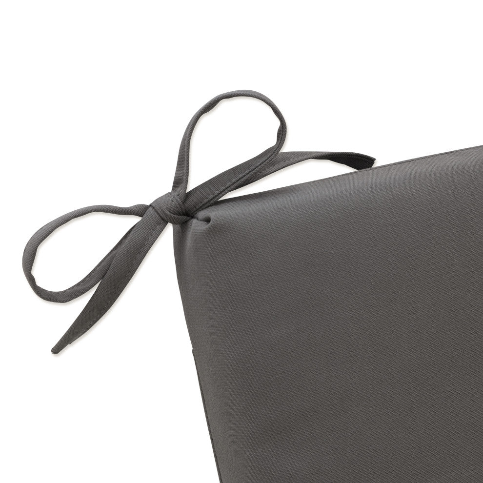 Fortress Canvas Squared Corners Chair Cushion, Charcoal