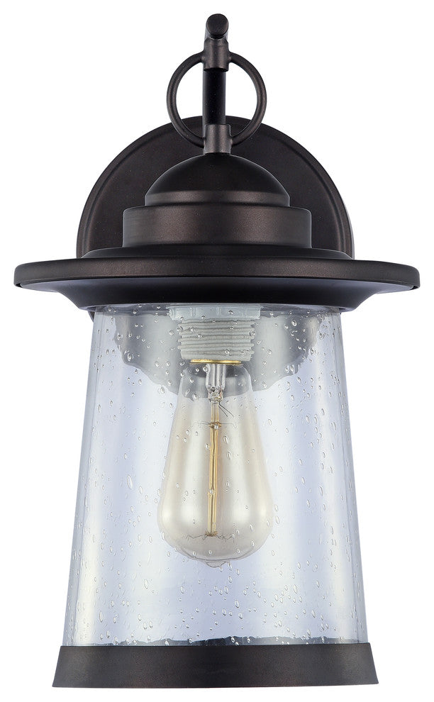 LINON, Transitional 1 Light Rubbed Bronze Outdoor Wall Sconce, 13" Height