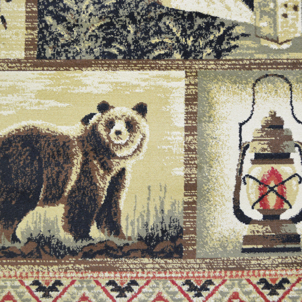 Hearthside Cabin Hideaway Lodge Area Rug, 2'3"x7'7"