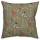Green Tree and Globe Pattern 18x18 Spun Poly Pillow