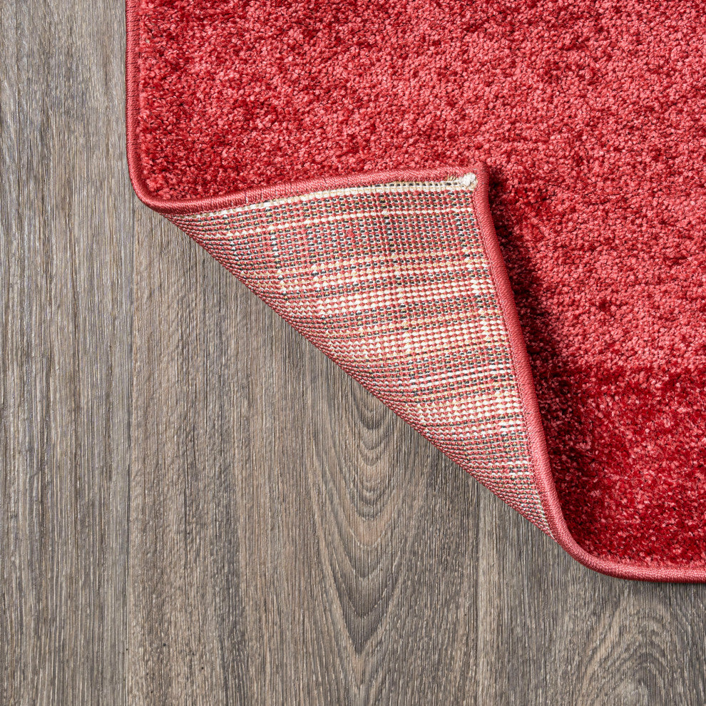Haze Solid Low-Pile Red 6 ft. x 9 ft. Area Rug