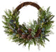 W1262 30 Pine and Pinecone Artificial Christmas Wreath on Twig Ring