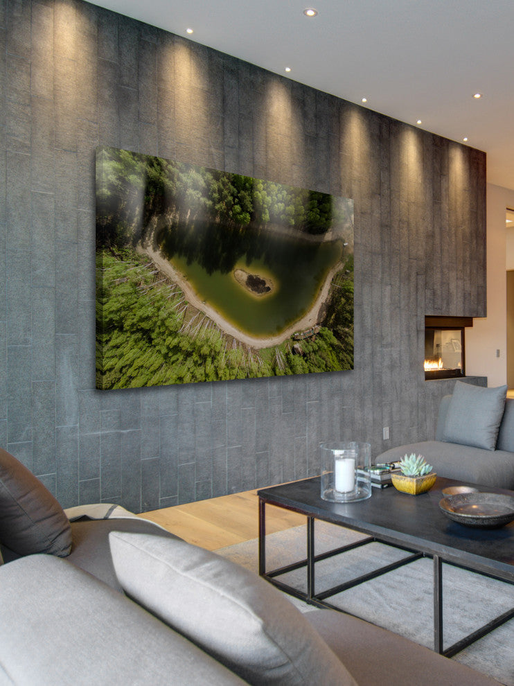 "Green Lake" Painting Print on Canvas by Karolis Janulis