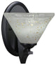 Zilo Wall Sconce, Matte Black, 7" Gold Ice Glass