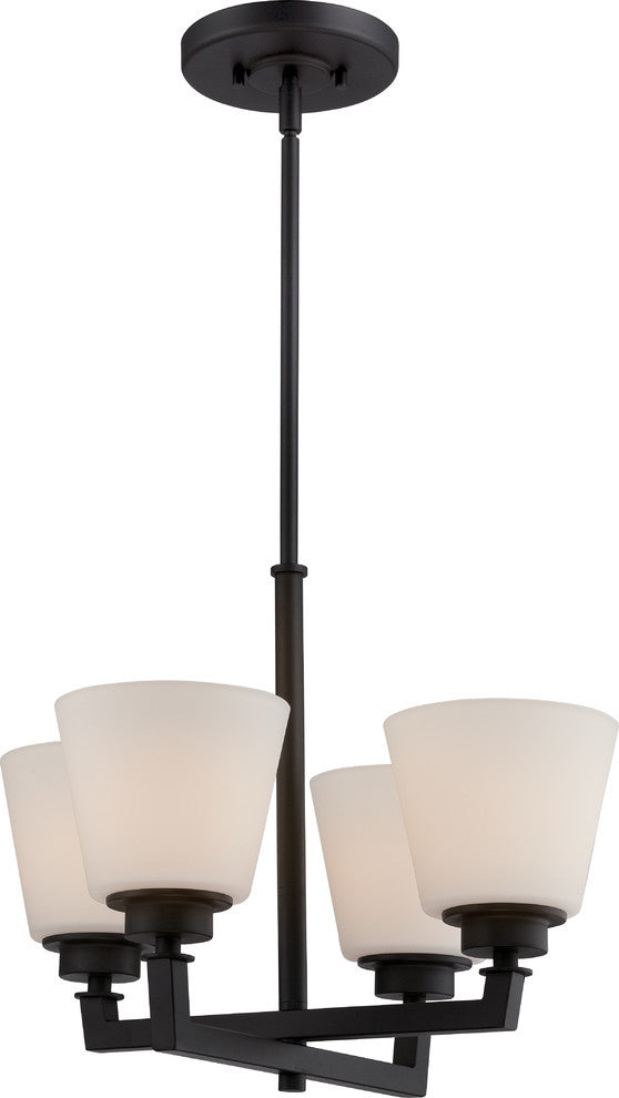Mobili 4 Light Chandelier With Satin White Glass