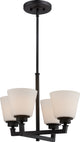 Mobili 4 Light Chandelier With Satin White Glass