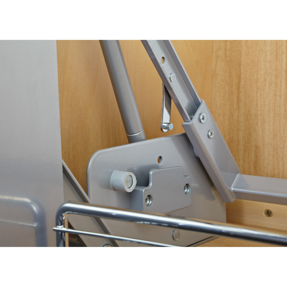 Pull Down Organizer for Wall Cabinets, Chrome, 34"W