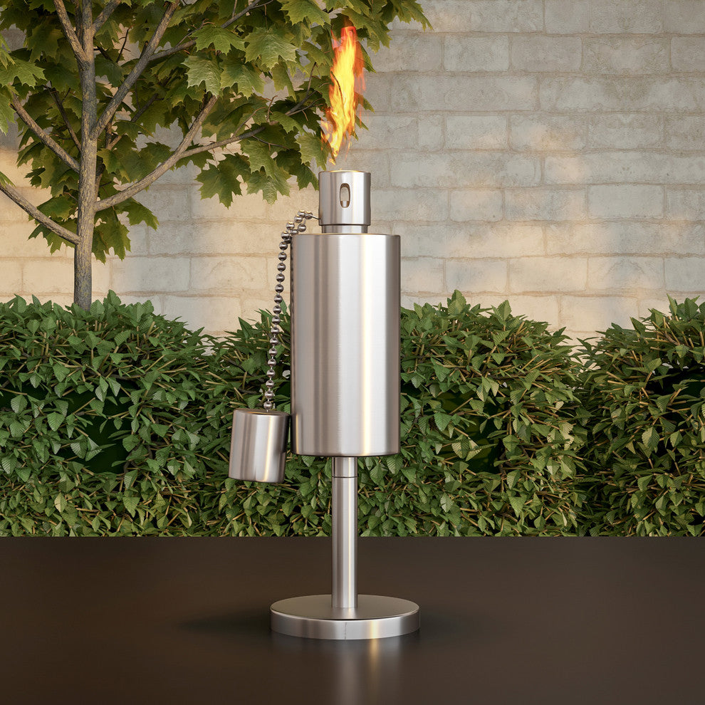Tabletop Torch Lamp- 10.5" Steel Fuel Canister for Citronella by Pure Garden