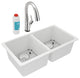 Quartz Classic 33" Undermount Sink Kit With Filtered Faucet, White
