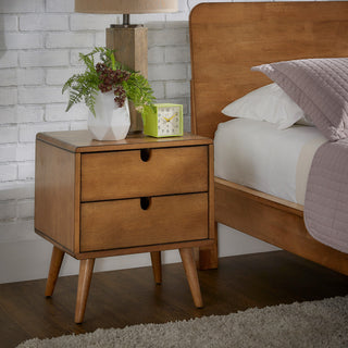 Dexter Oak Finish 2-drawer Nightstand
