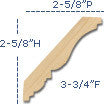 Newton Carved Crown Molding, Medium, Cherry Wood