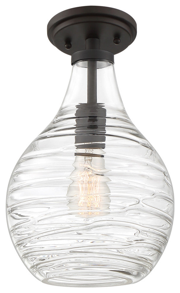 Genie 1-Light Semi-Flush Mount, Old Bronze