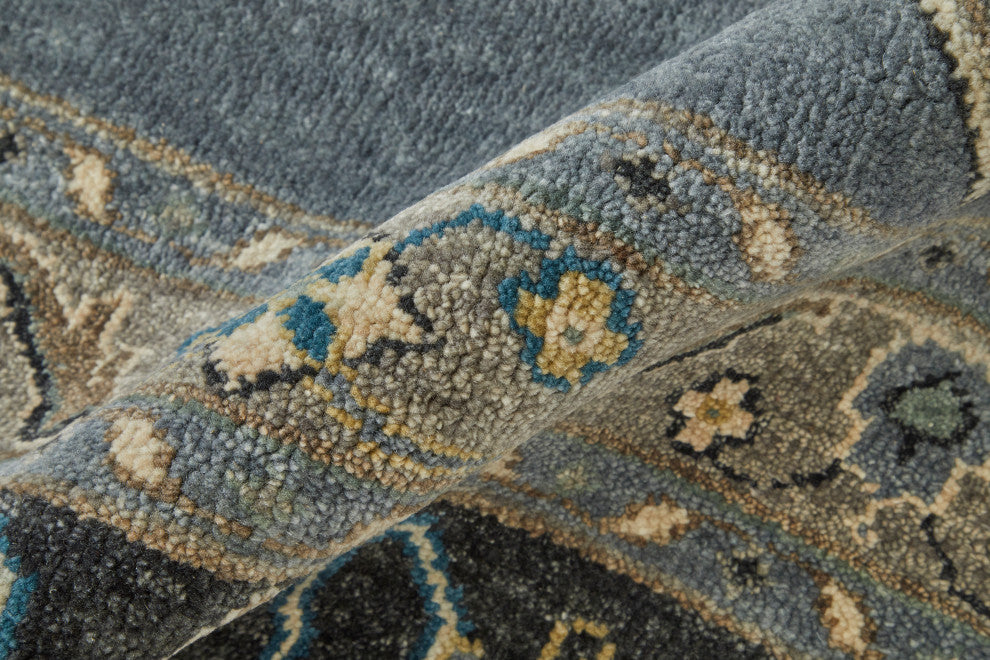 Weave & Wander Alden Rug, Dark Blue/Gray, 2'x3'