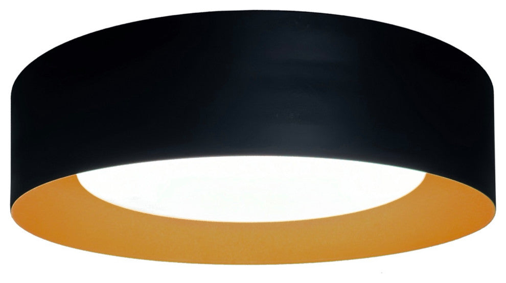 Orsa - 1-Light Flush Mount - Black/Brushed Brass