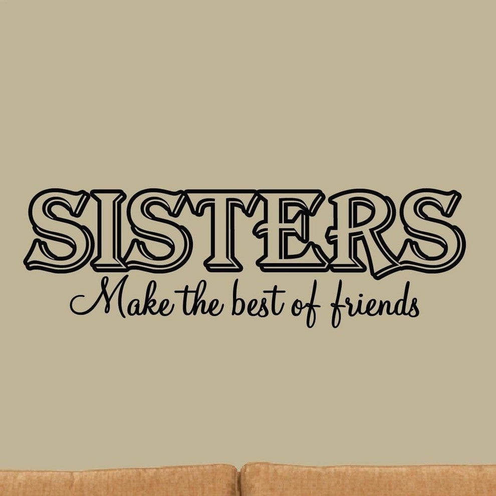 VWAQ Sisters Make the Best Friends Wall Decal Inspirational Family Room Decor