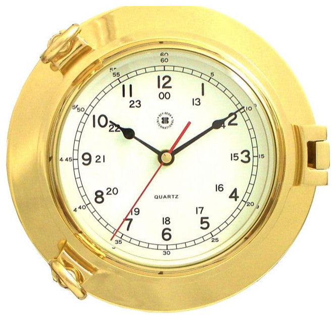 Brass Porthole Quartz Clock