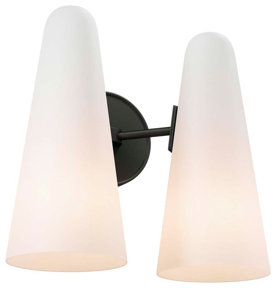 Beacon 2-Light Wall Sconce, Opal Black