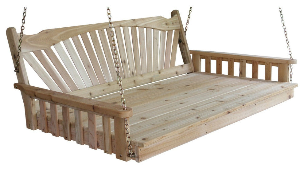 Pine Fanback Swingbed, Unfinished, 6 Foot
