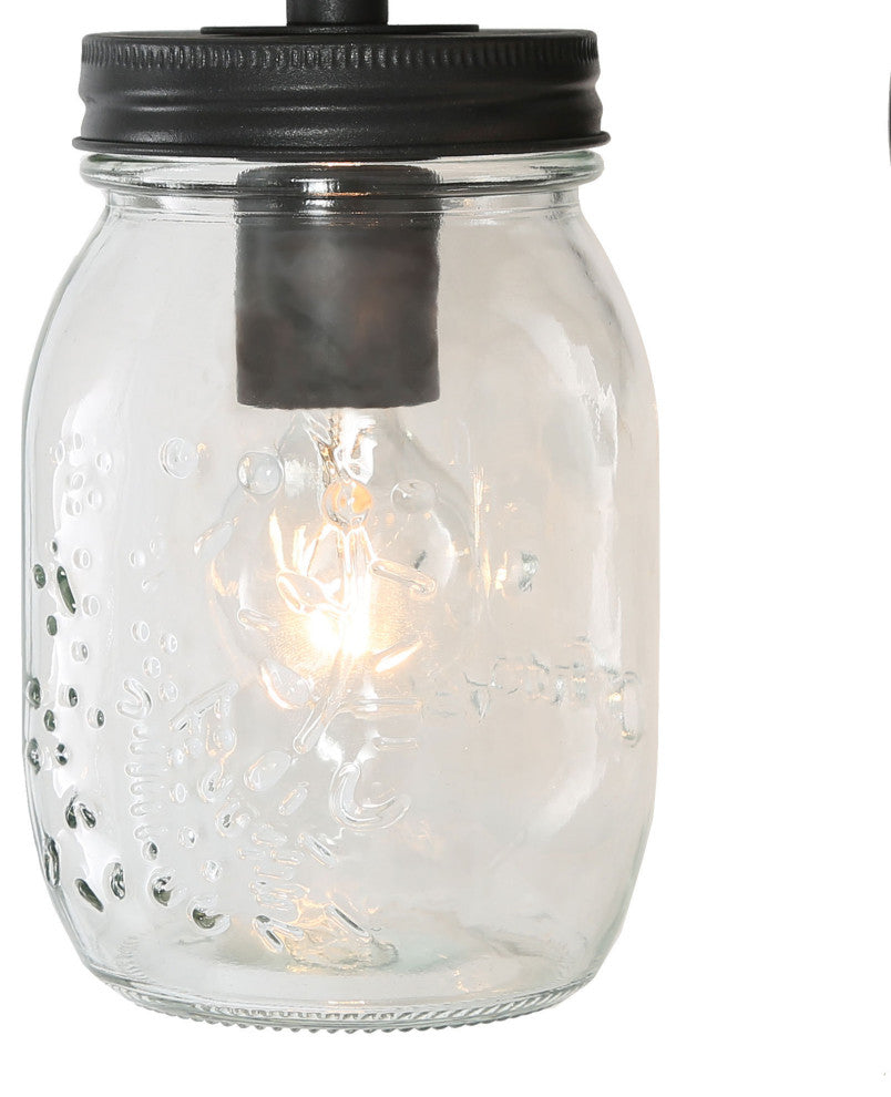 LNC Farmhouse 2-Light Bathroom Vanity Light With Mason Jar Glass