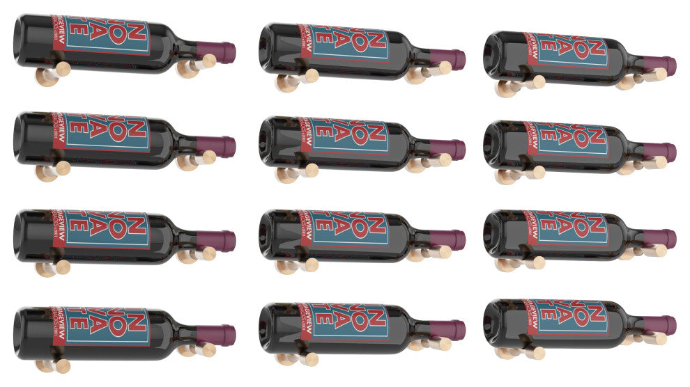 Vino Pins 12 Bottle Wall Mounted Wine Rack Kit, Golden Bronze, Single Depth (12 Bottles)