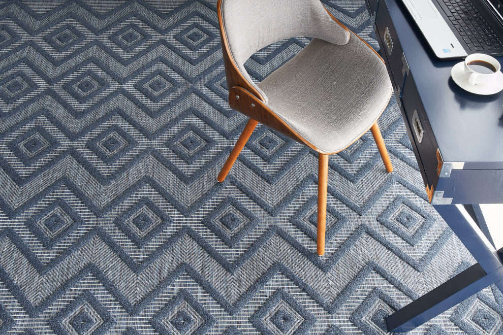 Nourison Versatile 9' x 12' Navy Blue Modern Area Rug