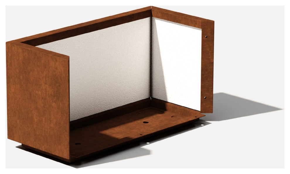 Metallic Series Corten Steel Long Box Planter, Small