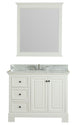 Richmond 42" Single Vanity in White, Carrera Marble Top and Mirror