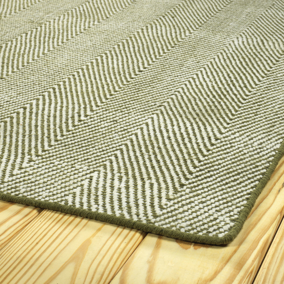 Kaleen Ziggy Hand woven Indoor/Outdoor Polyester Area Rug Olive, 3'x5'