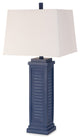 Shutter 32" Navy Blue Shutter Lamp / USB, Set of 2